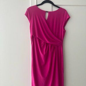 Keyhole Cap Sleeve Wrap Front Sheath Dress | Size 4 | Worn Once!